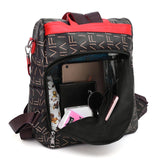 Tide Printed Ladies Backpack Multifunctional Youth College School Bag PU Ladies