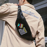 Personality Pattern Leather Chest Bag