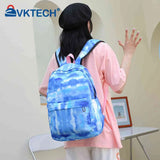 Tie Dye Ink Backpack Lunch Tote Bag Set for Teenagers