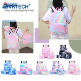 Tie Dye Ink Backpack Lunch Tote Bag Set for Teenagers