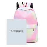 Tie Dye Ink Backpack Schoolbag Set for Teenagers