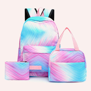 Tie Dye Ink Backpack Schoolbag Set for Teenagers