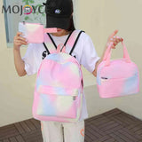 Tie Dye Ink Backpack Student Teens School Bookbag Insulated Lunch Tote Bag