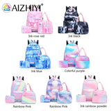 Tie Dye Ink Backpack School Bookbag Insulated Lunch Tote Bag
