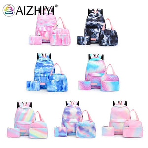 Tie Dye Ink Backpack School Bookbag Insulated Lunch Tote Bag