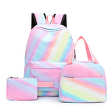 Tie Dye Ink Backpack Student Teens School Bookbag Insulated Lunch Tote Bag