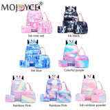 Tie Dye Ink Backpack Student Teens School Bookbag Insulated Lunch Tote Bag