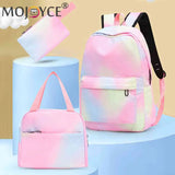 Tie Dye Ink Backpack Student Teens School Bookbag Insulated Lunch Tote Bag