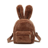 Rabbit Ears Tie Dye Plush Backpack for Women Furry Mini Backpack