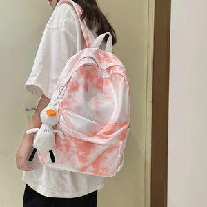 Tie Dye Women Backpack Girls School Bags Big Capacity Travel Female Shoulders Ba