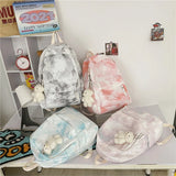 Tie Dye Women Backpack Girls School Bags Big Capacity Travel Female Shoulders Ba