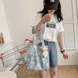 Tie-dye Harajuku Shoulder Bags Large Capacity Canvas Handbag