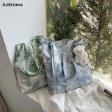 Tie-dye Harajuku Shoulder Bags Large Capacity Canvas Handbag