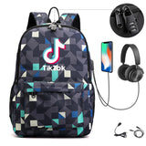 Canvas Student Anti-theft Backpack with USB Charge