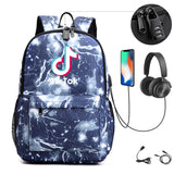 Canvas Student Anti-theft Backpack with USB Charge