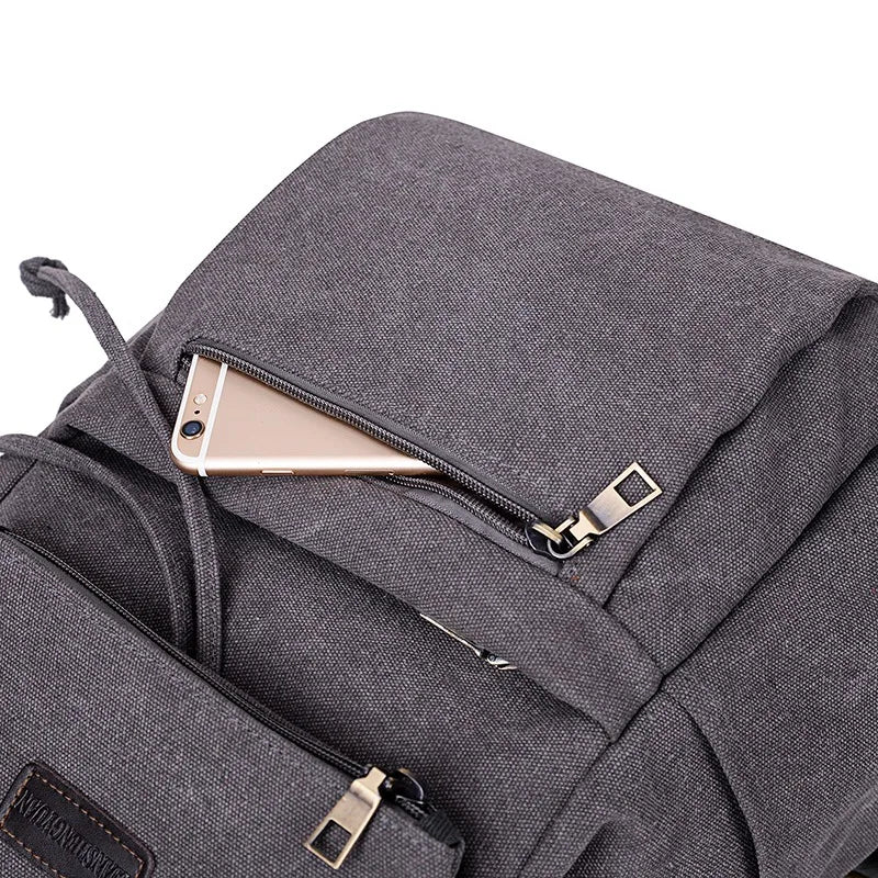 Tilorraine Canvas Backpack Shoulder Bags Vintage Unisex Travel Bag