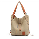 Tilorrene Canvas Women Bag Multi-purpose Shoulder Backpack Handbag