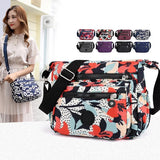 Floral Print Nylon Women's Messenger Bag One-Shoulder Small Square Mommy Bag