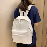 Tilorra Women Backpack Leather Solid PU Bag College Student Schoolbag