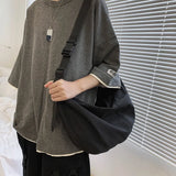 Tilorraine Women Large Capacity Dumpling Bag Multicolor Retro Nylon Shoulder Bag