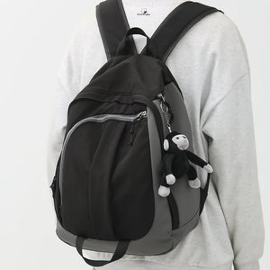 Books Backpack Students Bag Female Colors Pattern Panelled Backpack 19 inch