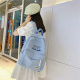 Canvas Student Rucksack Girls School Bag Women Backpack