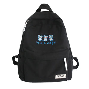 Canvas Student Rucksack Girls School Bag Women Backpack