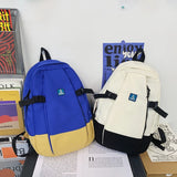 Panelled Students Backpack Female Insert Buckles Lady Backpack Large