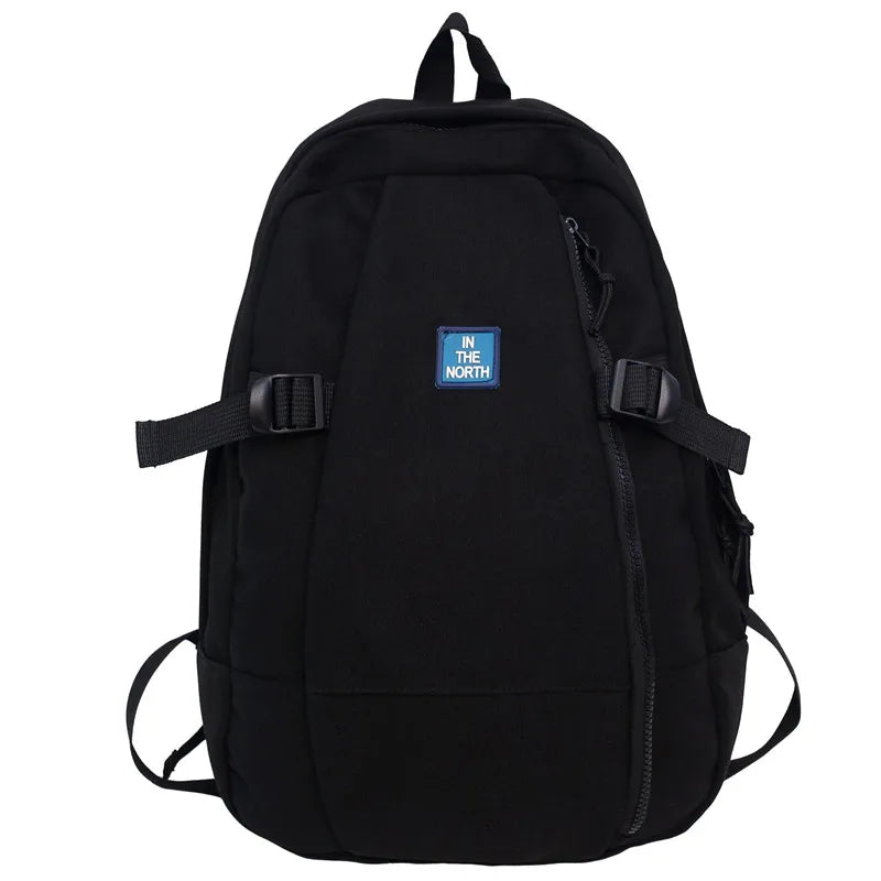 Panelled Students Backpack Female Insert Buckles Lady Backpack Large