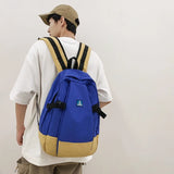 Panelled Students Backpack Female Insert Buckles Lady Backpack Large