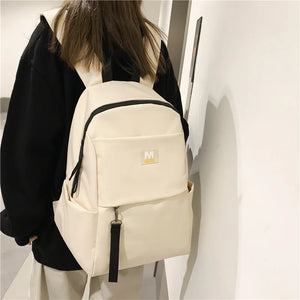 Nylon Cloth Backpack for Women High Storage Books Travel Backpack