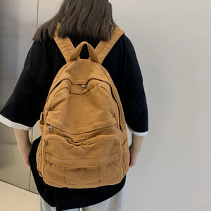 Winter Thicken Canvas Backpack for School&Shopping Travel Bag
