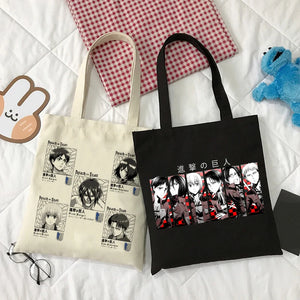 Titans Attack Anime Canvas Bag Harajuku Style Large Women Handbag