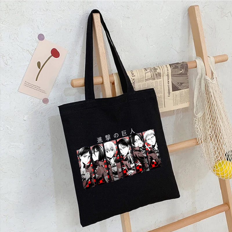 Titans Attack Anime Canvas Bag Harajuku Style Large Women Handbag