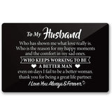 Engraved Metal Wallet Card Inserts From Wife - Black