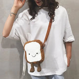 Toast Bread Duck Plush Bag Girl Student Messenger Bag Women Shoulder Bag