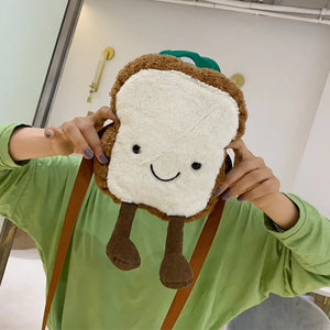 Toast Bread Duck Plush Bag Girl Student Messenger Bag Women Shoulder Bag