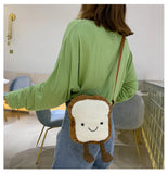 Toast Bread Duck Plush Bag Girl Student Messenger Bag Women Shoulder Bag