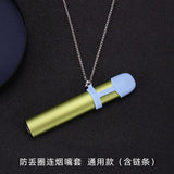Portable Tobacco Pipe Holder with Flute Pendant Charm Necklace
