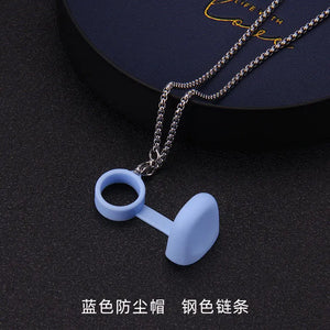 Portable Tobacco Pipe Holder with Flute Pendant Charm Necklace