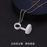 Portable Tobacco Pipe Holder with Flute Pendant Charm Necklace