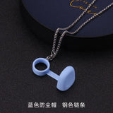 Portable Tobacco Pipe Holder with Flute Pendant Charm Necklace