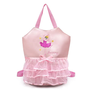 Toddler Ballet Dance Bag for Girls 2-6 Years - Lace Embroidered Shoulder