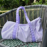 Toddler Seersucker Ruffle Duffle Bags Purple Soft Preschooler Light Bag