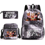 Hanako 3pcs Schoolbag Backpack Children Pencil Box Anime Backpack