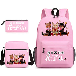 Hanako 3pcs Schoolbag Backpack Children Pencil Box Anime Backpack