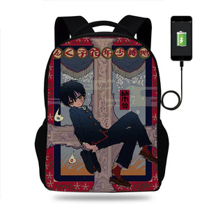 Hanako-kun USB Backpack for Teenagers School Bags Laptop Mochila