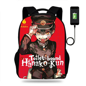 Hanako-kun USB Backpack for Teenagers School Bags Laptop Mochila