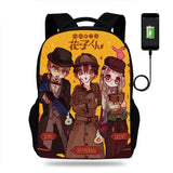 Hanako-kun USB Backpack for Teenagers School Bags Laptop Mochila