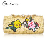 Flower Flap Pearl Chain Evening Wedding Bag Handbag Phone Wallet